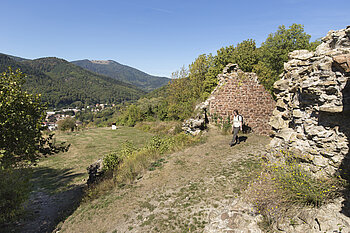 Ankunft bei der Engelbourg von Thann