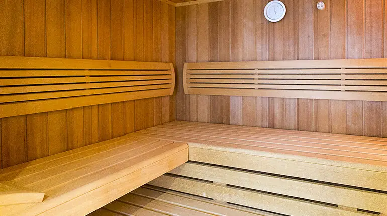 Blick in die Sauna