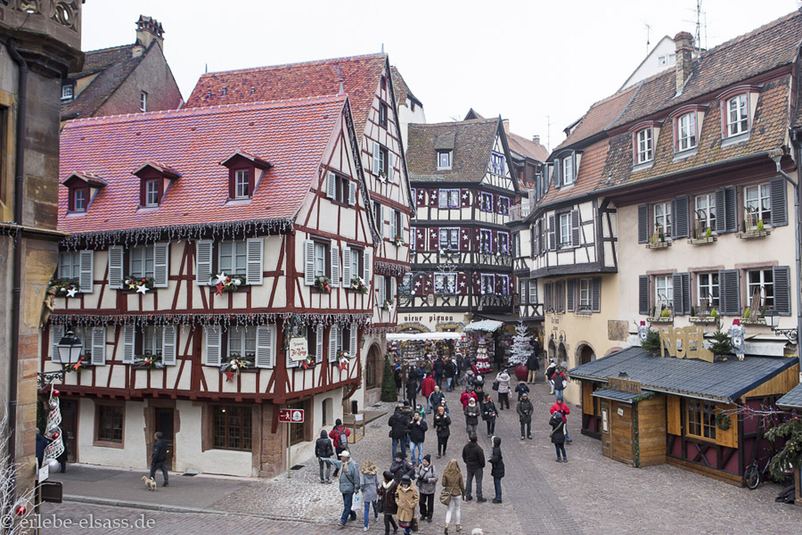 Prächtige Fachwerkhäuser im historischen Zentrum von Colmar