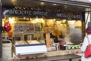 Baeck-Offe-Spätzle, Bretzels und Crêpes | Weihnachtsmarkt in Colmar