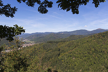 Aussicht vom Rocher d'Albert zu den südlichen Vogesen