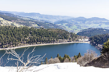 Blick auf den Lac Blanc, den Weißen See